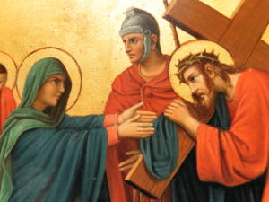 Fr Pfettisheim Chemin de croix station IV Mary and Christ